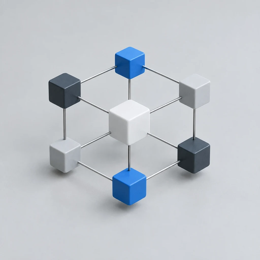 Physical model of connected nodes representing integrations